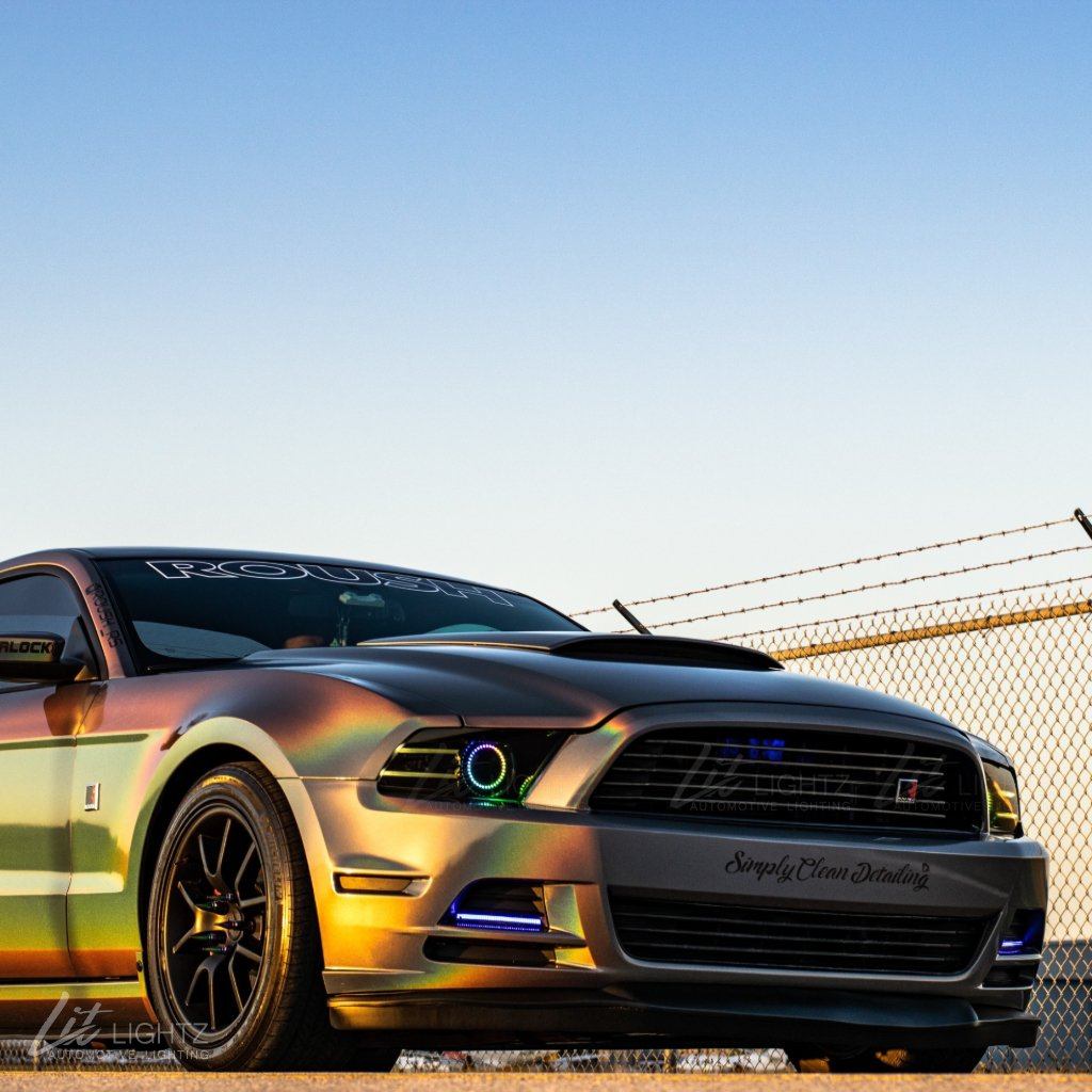 2013-2014 Ford Mustang Color Chasing LED Halo Kit - LitLightz.com
