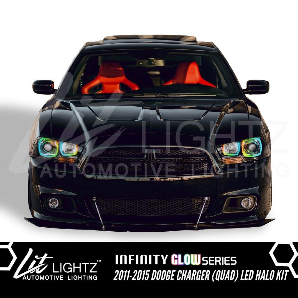 2011-2015 Dodge Charger Infinity Glow™ (Quad) LED Halo Kit Halo Kit Lit Lightz 